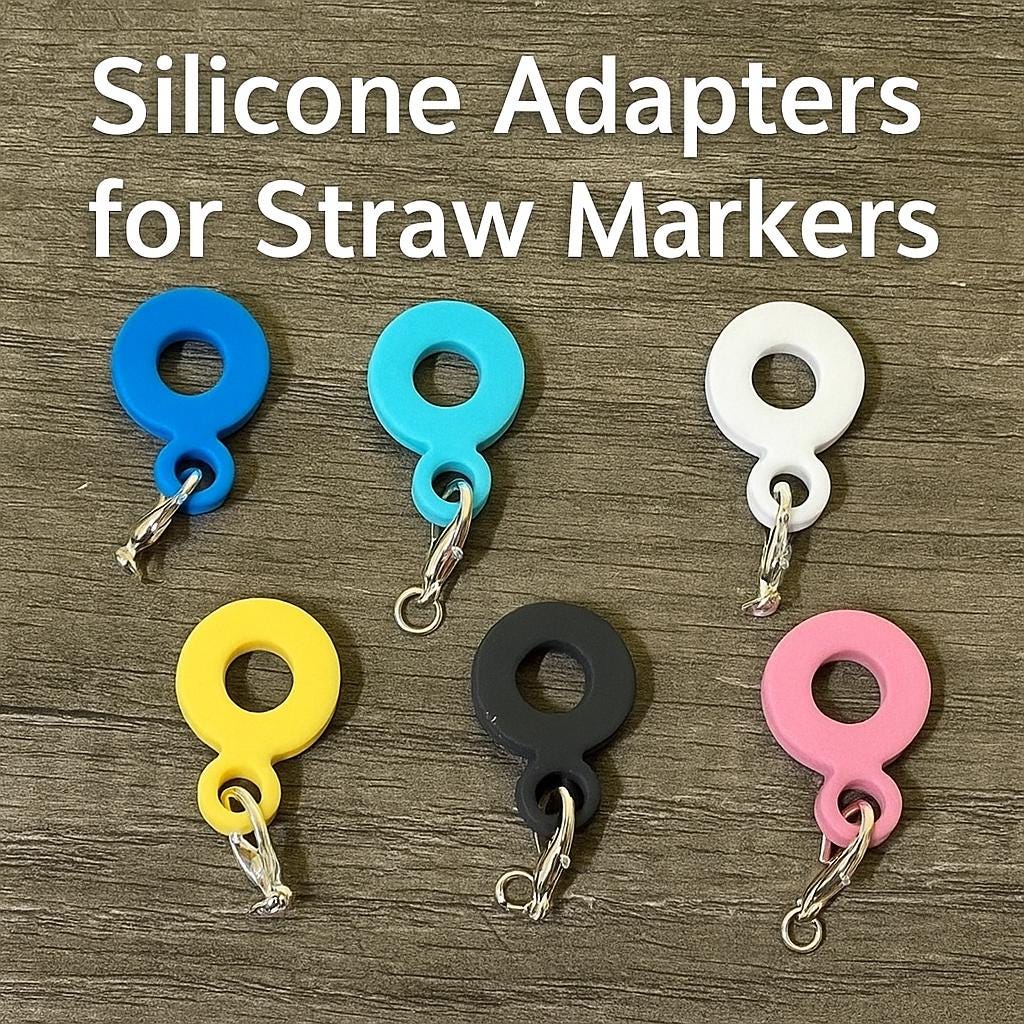 DIY Panda style Kit Silicone straw adapter Panda focal bead. for beaded cup decorations