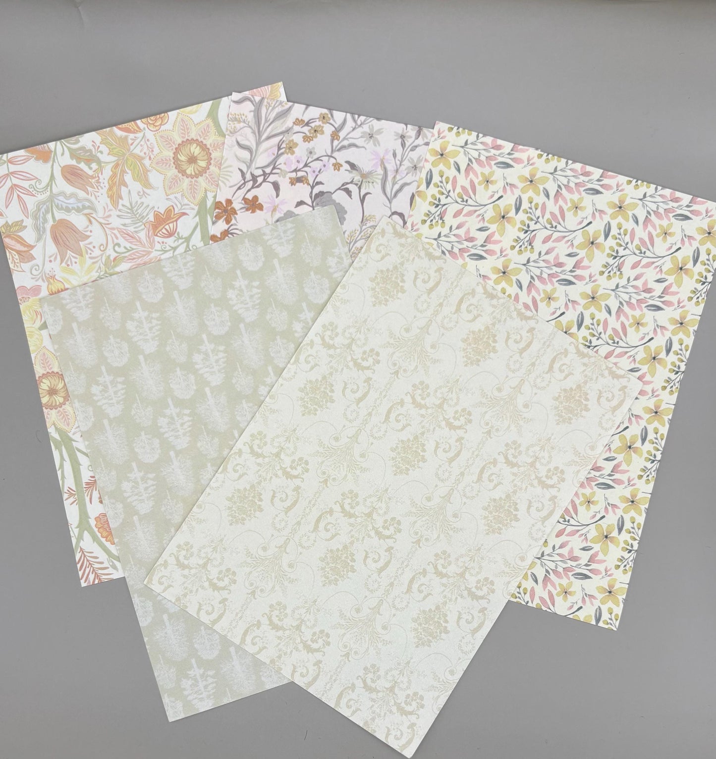 Floral Ephemera Stickers and Papers Bundle (Yellow)