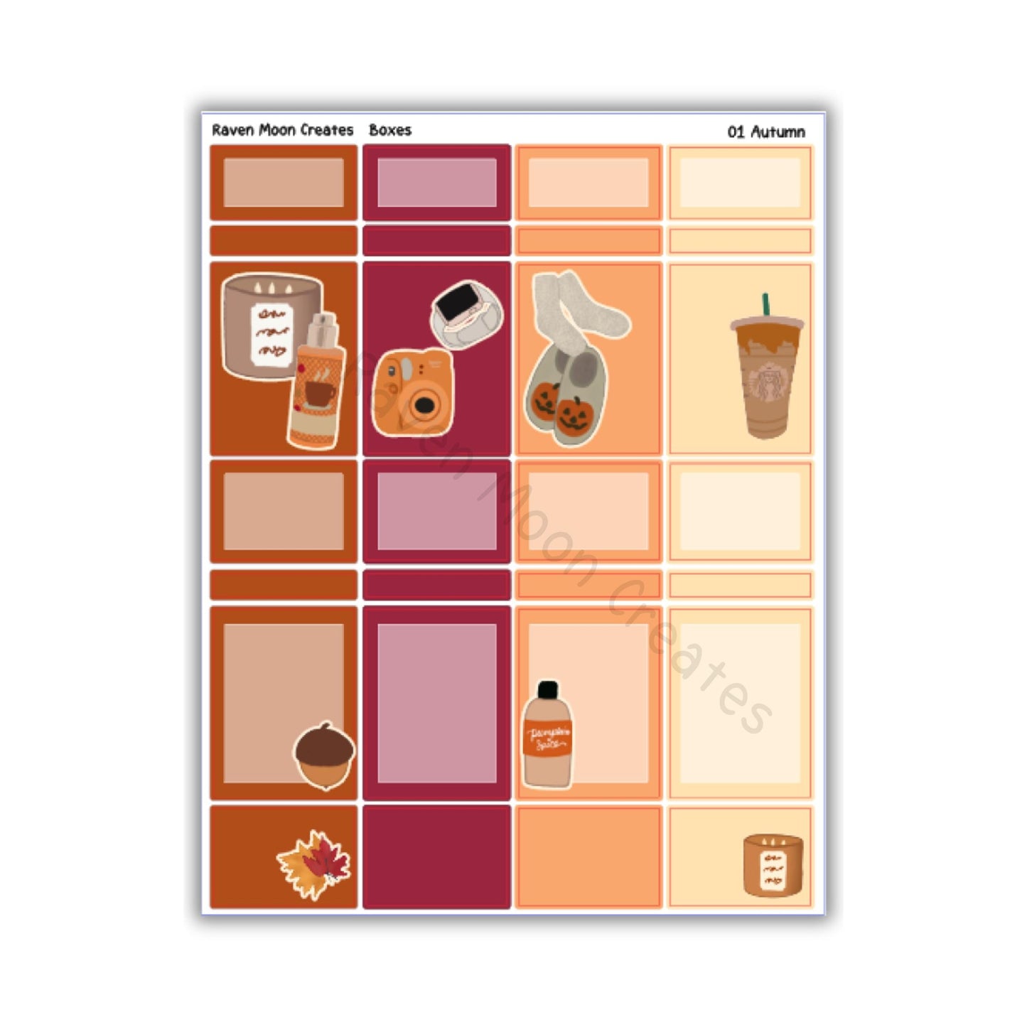 Autumn Planner Sticker Kit | Cozy Fall Stickers for Journals & Planners | Seasonal Autumn Sticker Sheets | Pumpkin Spice Vibes | hand drawn