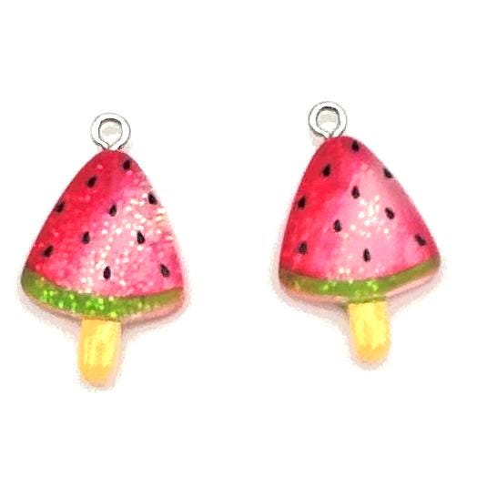 DIY Watermelon Earring Kit – Cute Pink Charm Hoop Set – Summer Jewelry Making Kit – Kawaii Craft Gift for Her or Teens