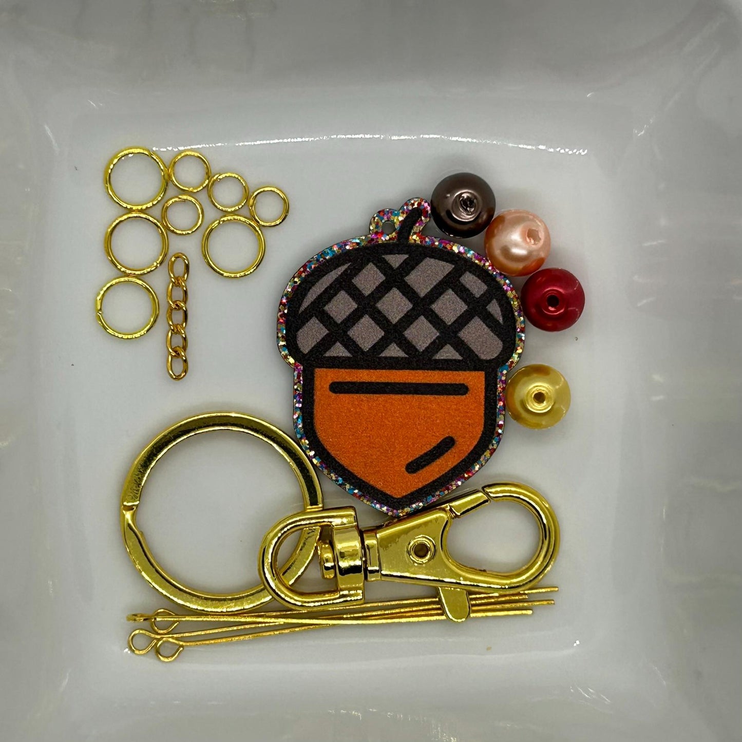 DIY Acorn Charm Kit, Fall Acorn Pendant, Autumn Craft, Handmade Acorn Jewelry, DIY Project, Fall Decor Charm Kit, Nature-Inspired Craft Kit