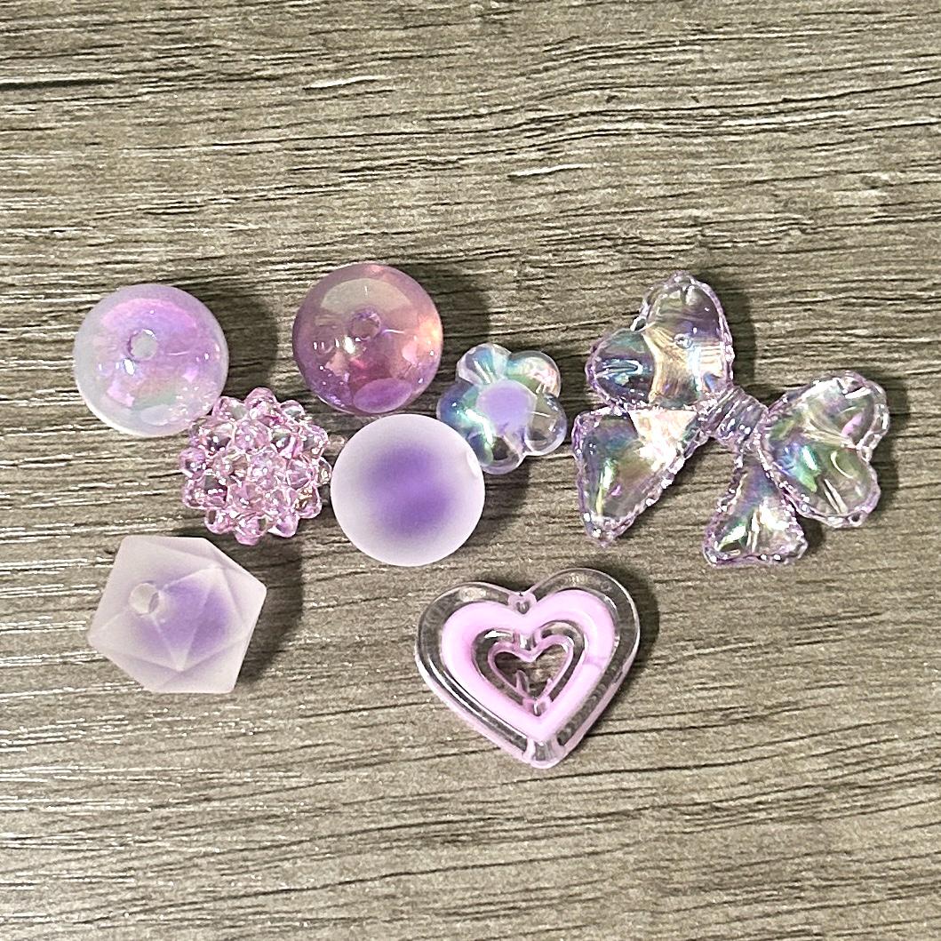 DIY Water Bottle Charm Keychain Kit Lavender Dreams – Cute Beads & Silicone Band Hydration Reminder