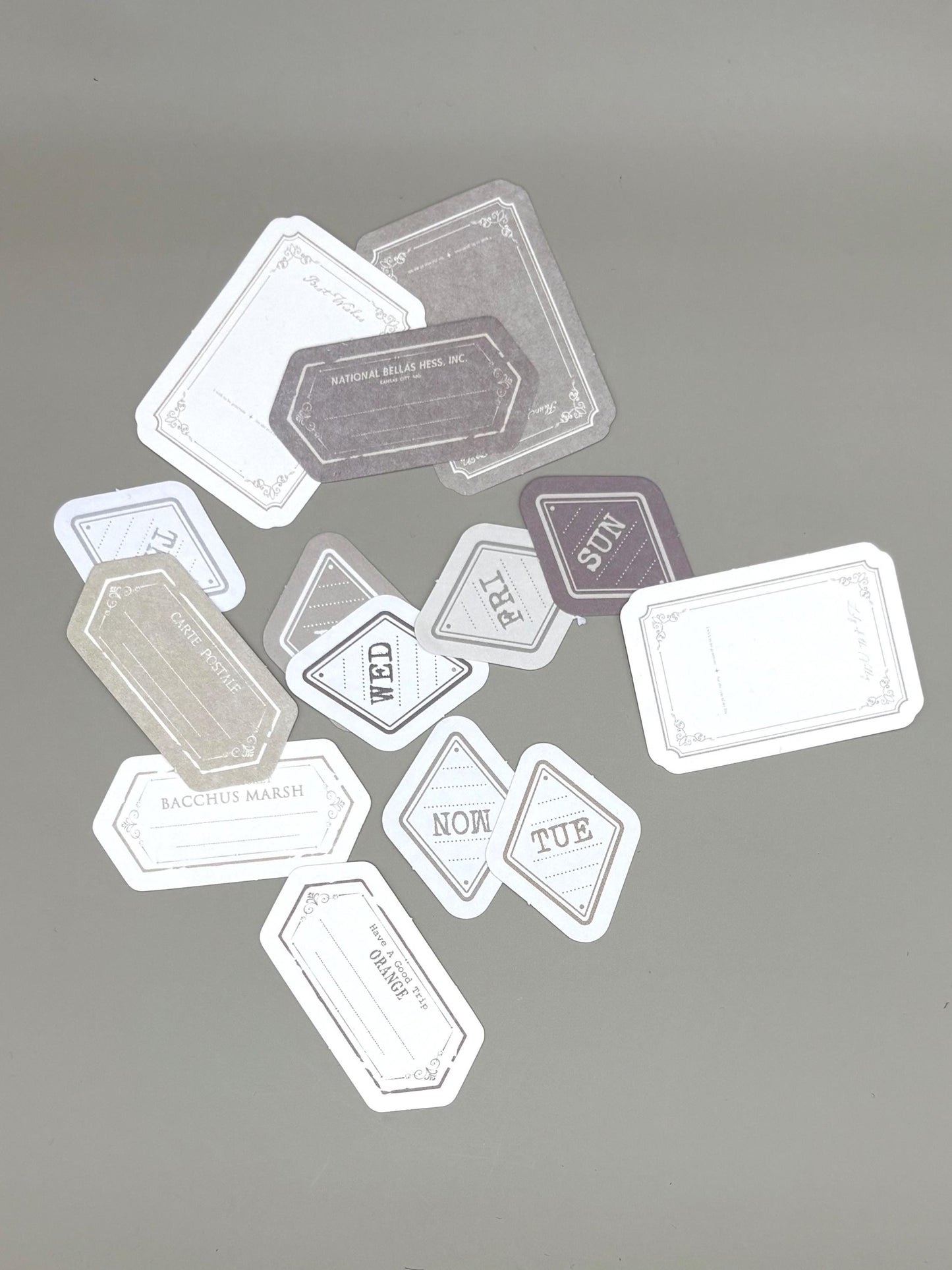 Floral Ephemera Stickers and Papers Bundle (Olive)