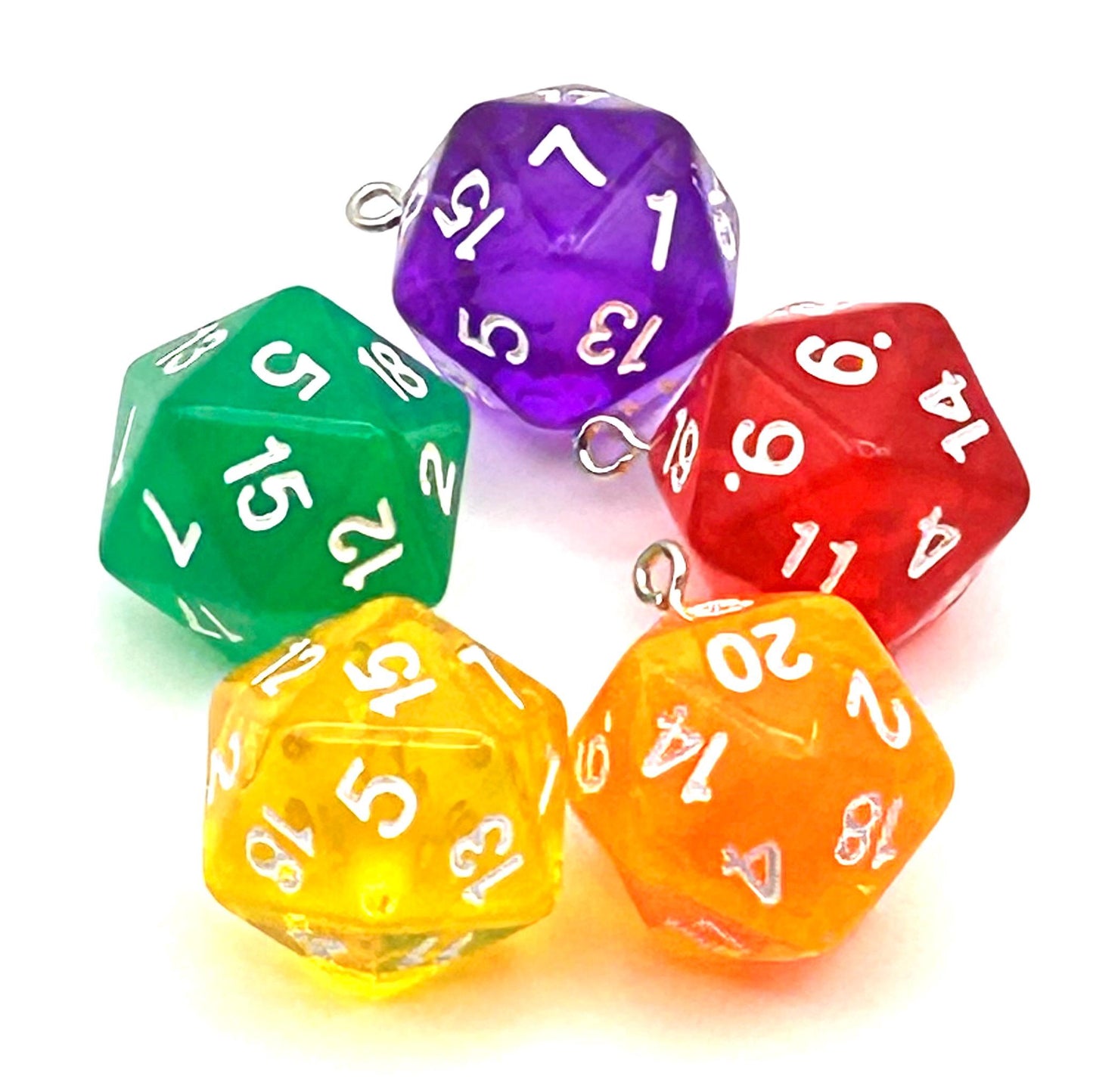 DIY D20 Dice DND inspire Charm Kit - Geeky Gift Tabletop Gaming Craft Project
