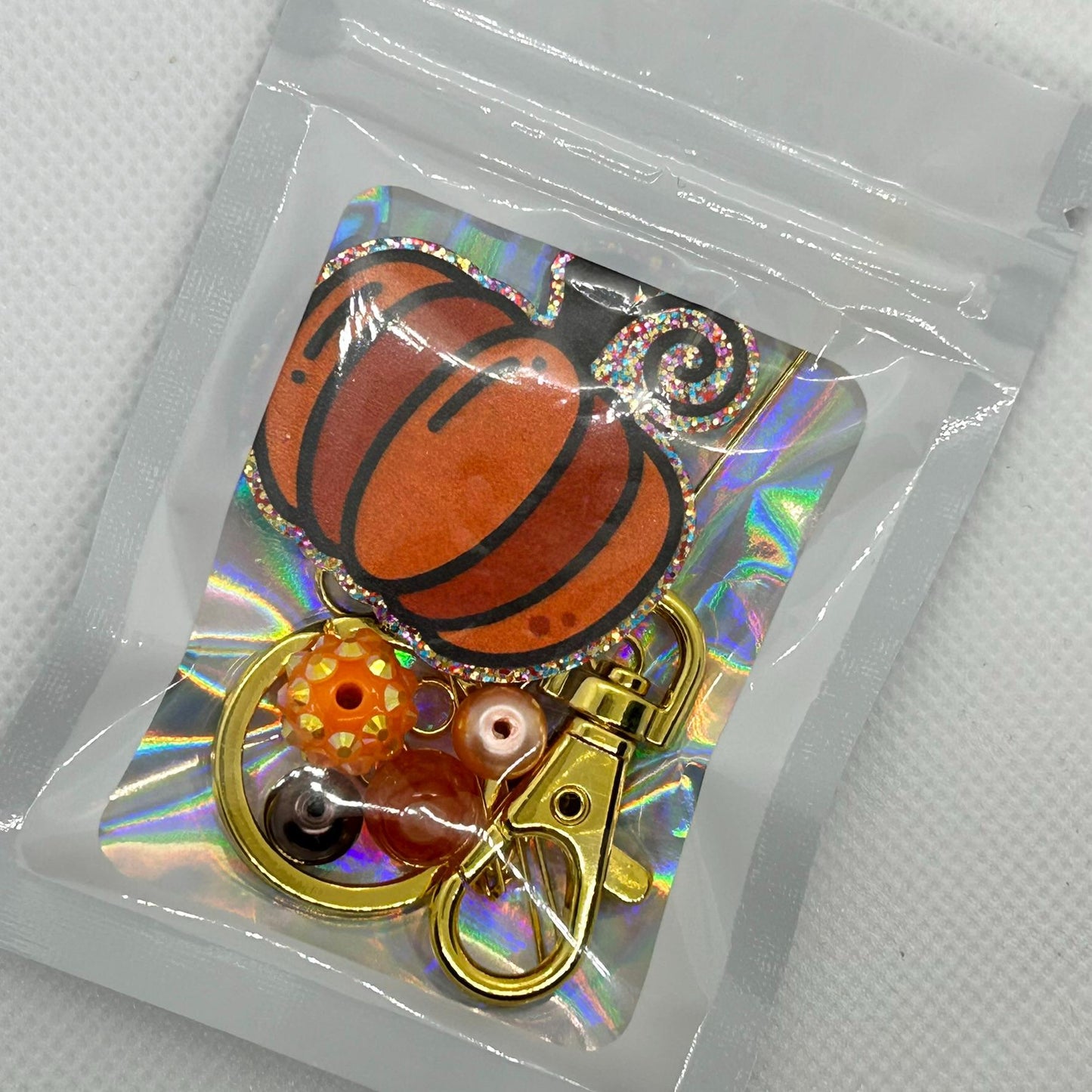DIY Pumpkin Charm Kit, Fall Pumpkin Pendant, Halloween Craft Kit, Autumn Project, Handmade Ornament, Seasonal Charm Kit, Fall Jewelry Craft