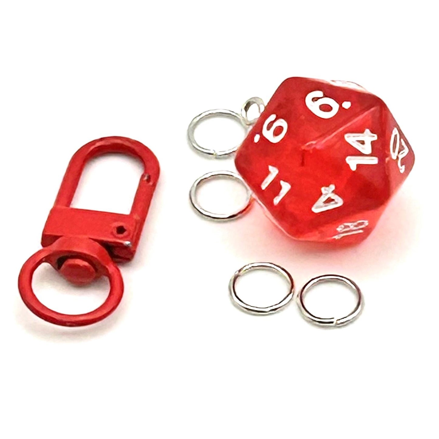 DIY D20 Dice DND inspire Charm Kit - Geeky Gift Tabletop Gaming Craft Project
