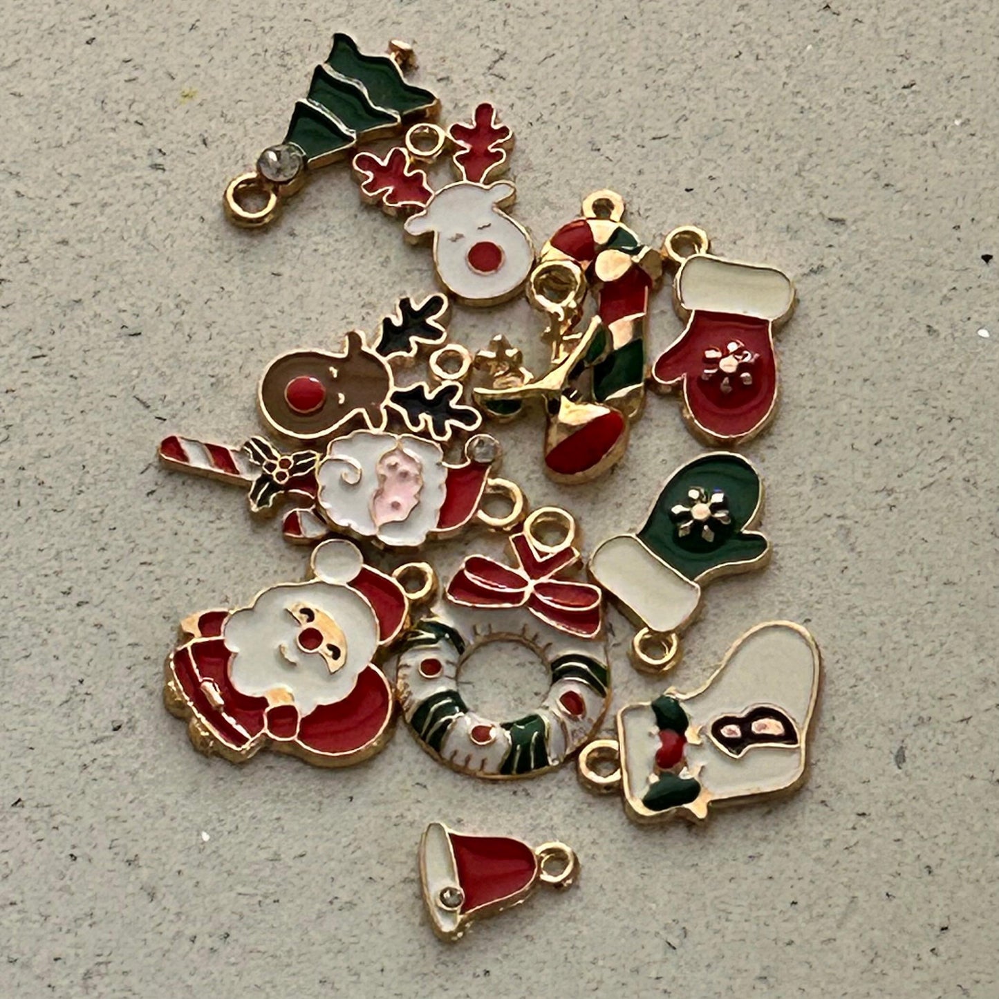 13 Pcs Gold Enamel Holiday Charms | Festive Planner & Journal Accessories | DIY Craft Set for Gifts and Decorations
