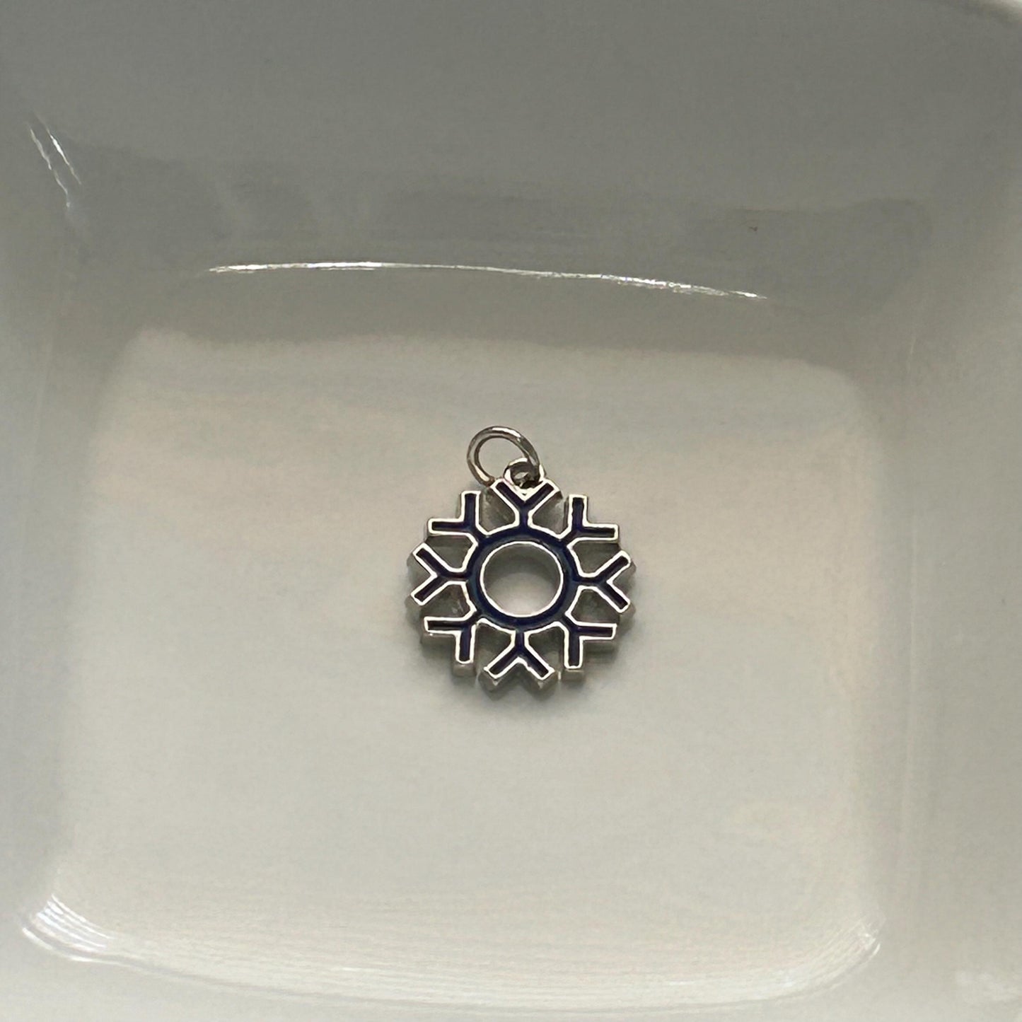 DIY Indigo Snowflake Charm Kit – Winter Planner Charms, Journal Decorations, Craft Supplies for Holiday, Customizable Snowflake Charms