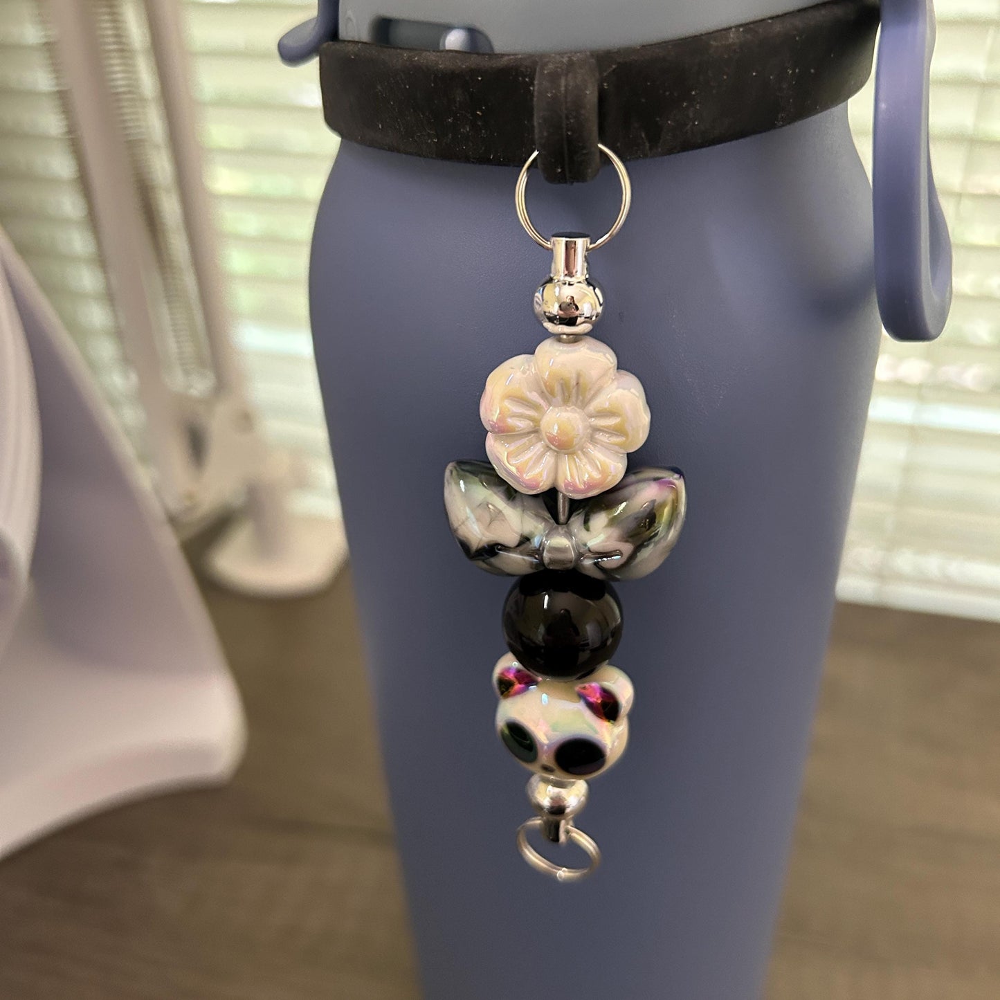 DIY Water Bottle Charm Keychain Kit Lavender Dreams – Cute Beads & Silicone Band Hydration Reminder