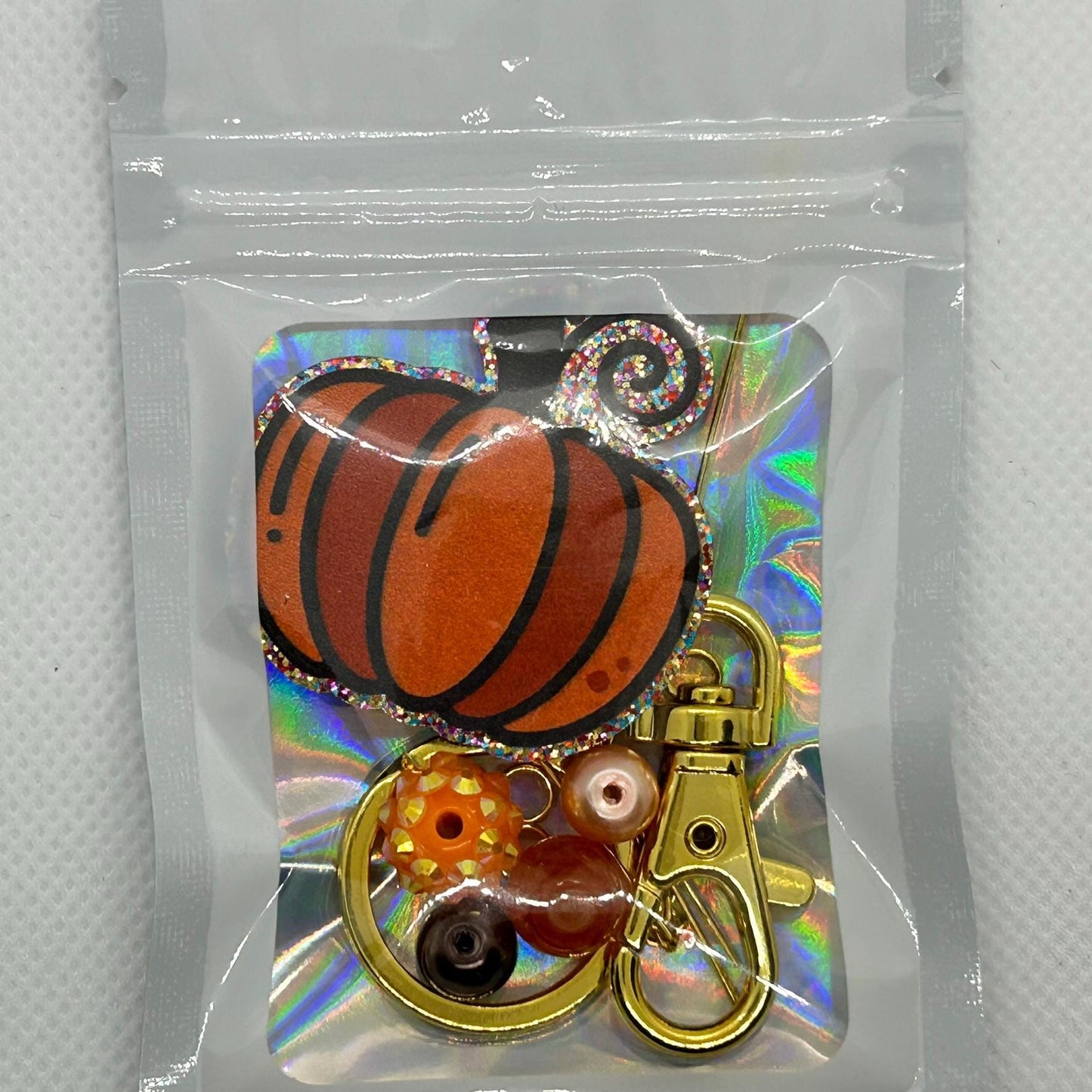 DIY Pumpkin Charm Kit, Fall Pumpkin Pendant, Halloween Craft Kit, Autumn Project, Handmade Ornament, Seasonal Charm Kit, Fall Jewelry Craft