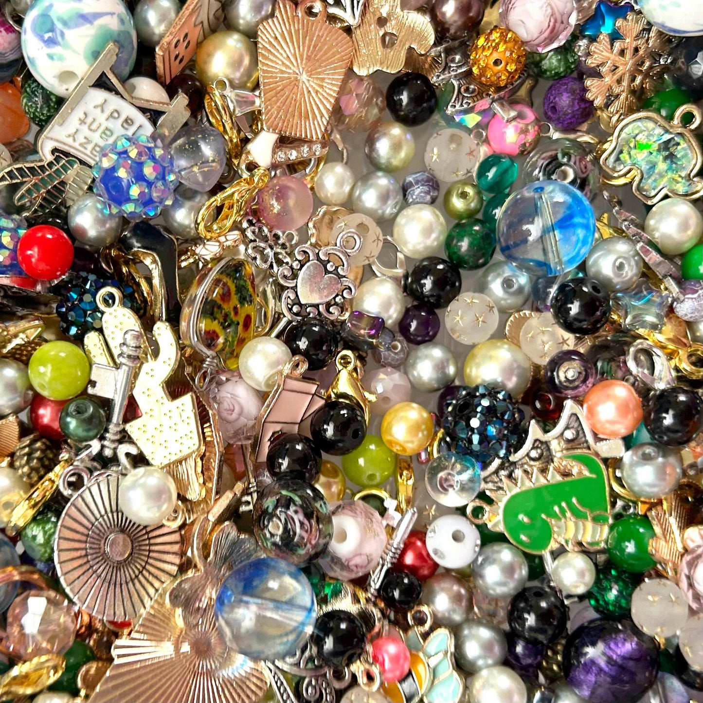 Mystery Scoops Bead & Charm Mix - Trendy DIY Jewelry Making Supplies, Assorted Beads, Charms, Pendants for Crafts