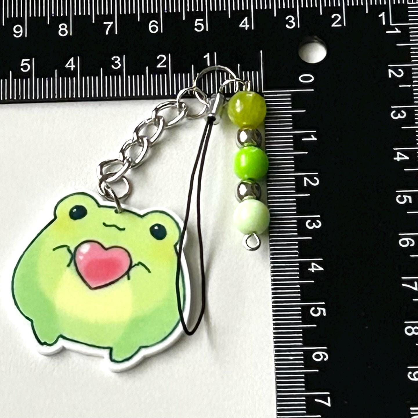 Kawaii Frog Phone Charm Adorable Acrylic Accessory
