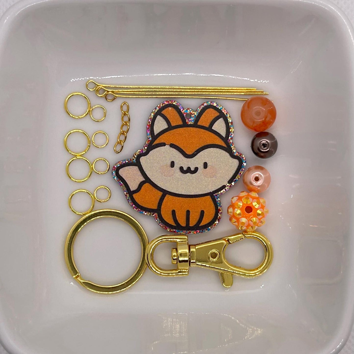 DIY Fox Charm Kit, Cute Fox Pendant, Animal Charm Craft, Handmade Fox Jewelry, Fall DIY Project, Fox Ornament Kit, Unique Animal Craft Kit