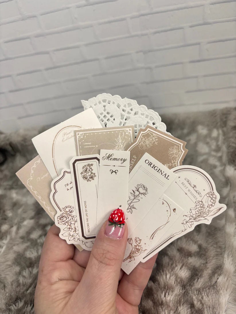 Elegant Floral Ephemera Pack for Planners & Journals - Vintage Flower Stickers, Botanical Paper Embellishments, Scrapbooking Supplies