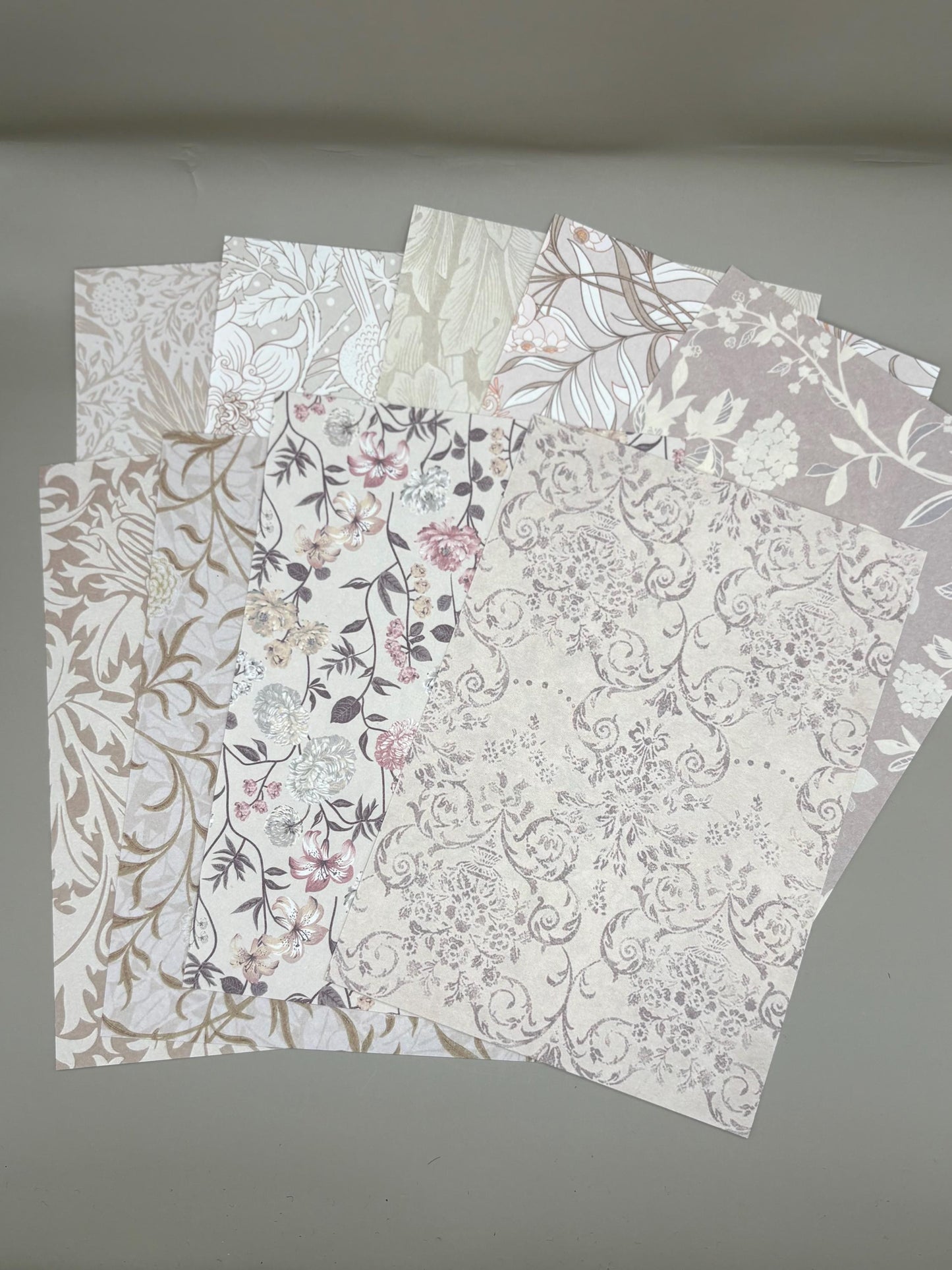 Floral Ephemera Stickers and Papers Bundle (Olive)