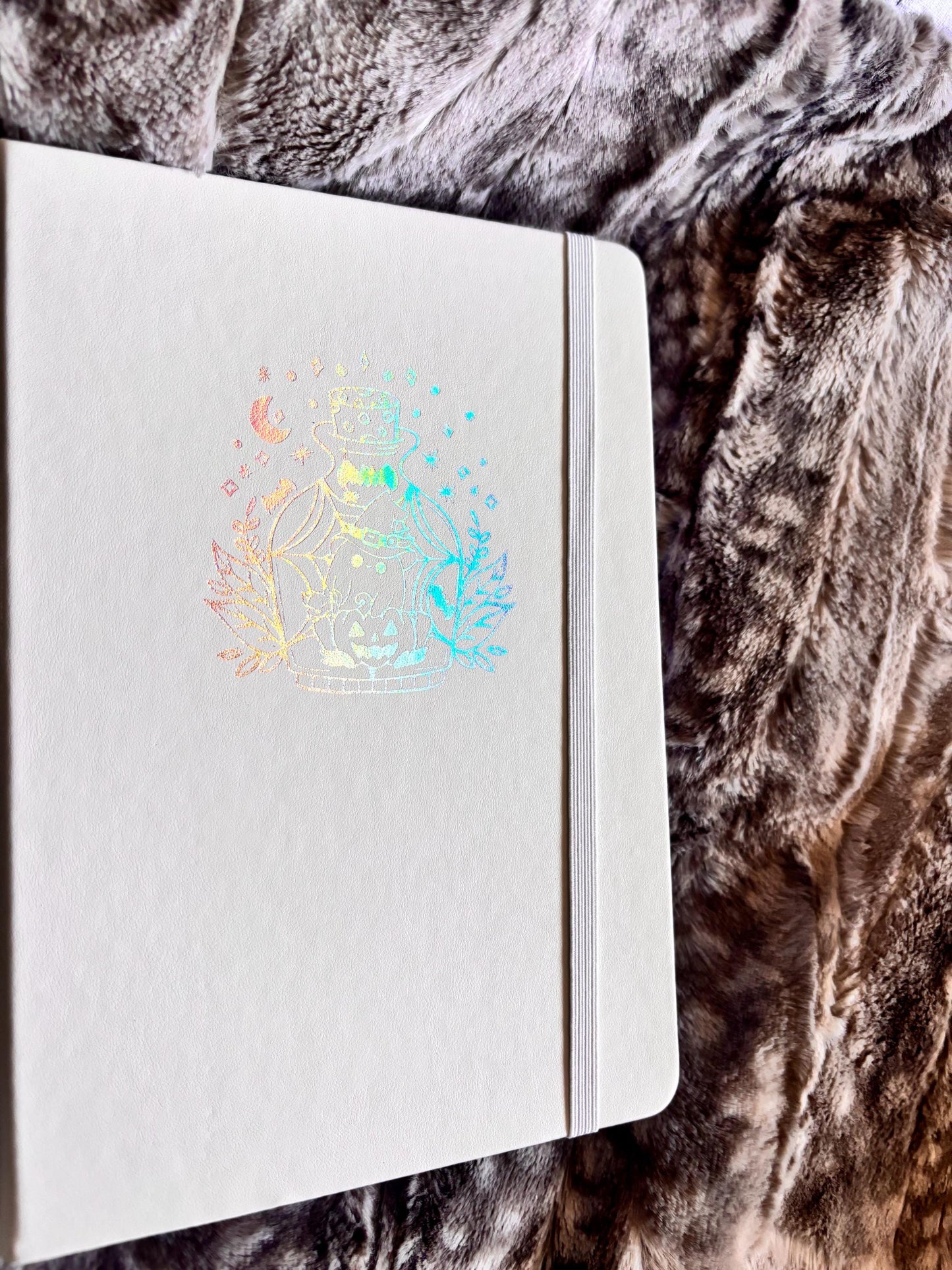 Cute Halloween Notebook with Ghost Design - A5 Dot Grid Journal for Spooky Planning 160 gsm