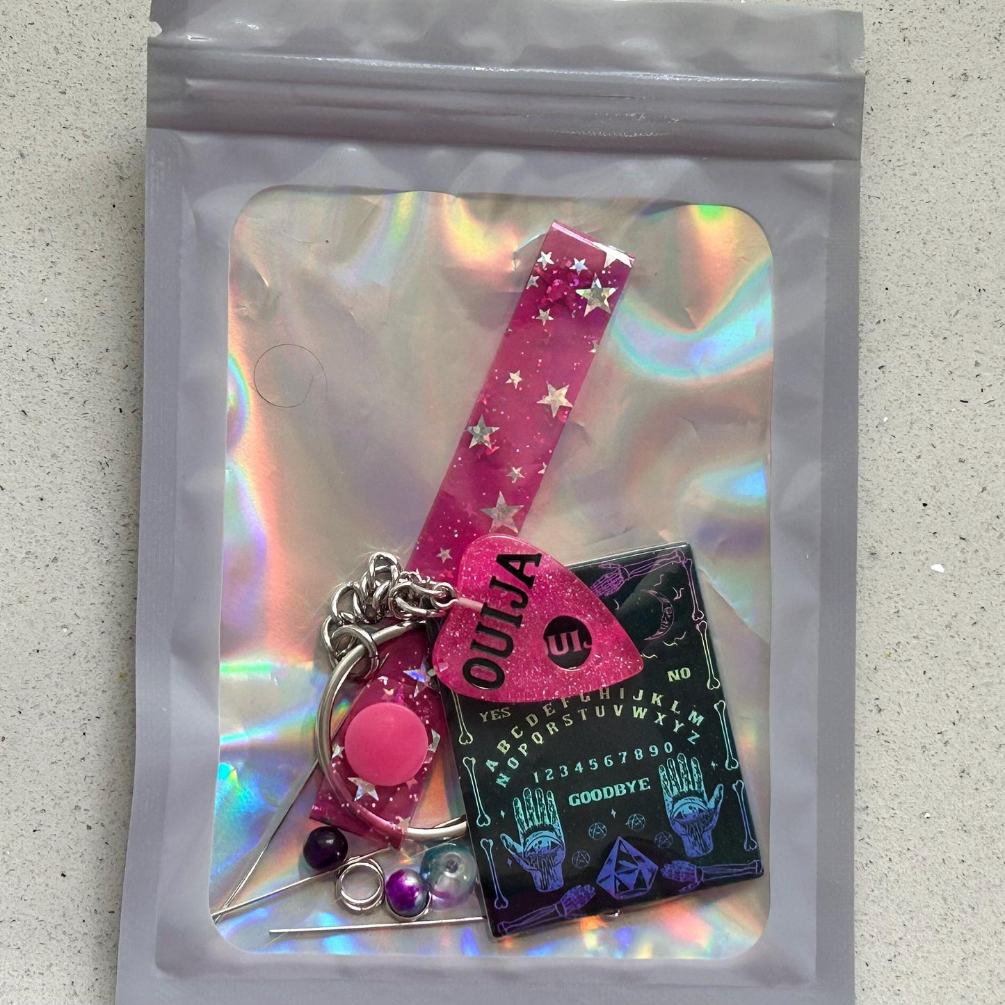 DIY Miniature Ouija Board Kit, Planchette Craft Kit, Halloween DIY Project, Unique Occult Decor, Spiritual Craft Kit, Handmade Pendant
