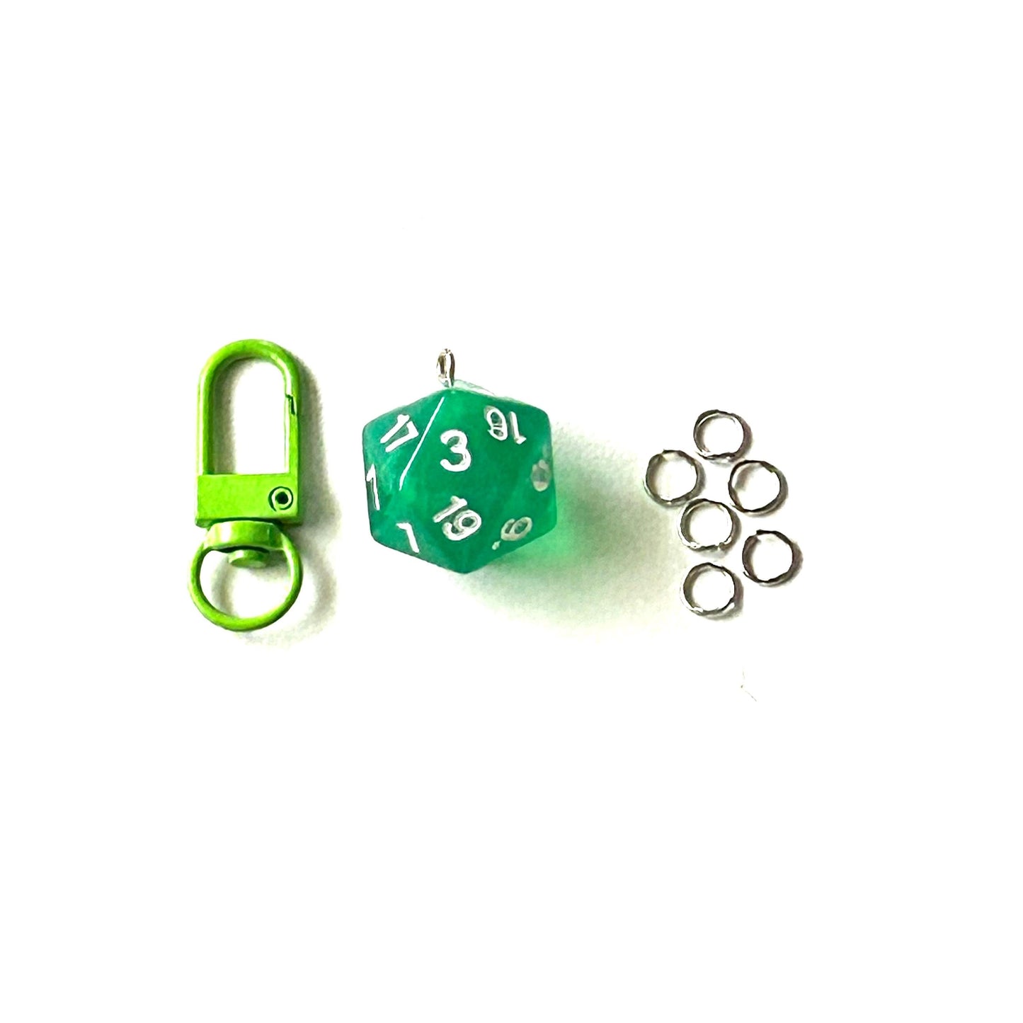 DIY D20 Dice DND inspire Charm Kit - Geeky Gift Tabletop Gaming Craft Project