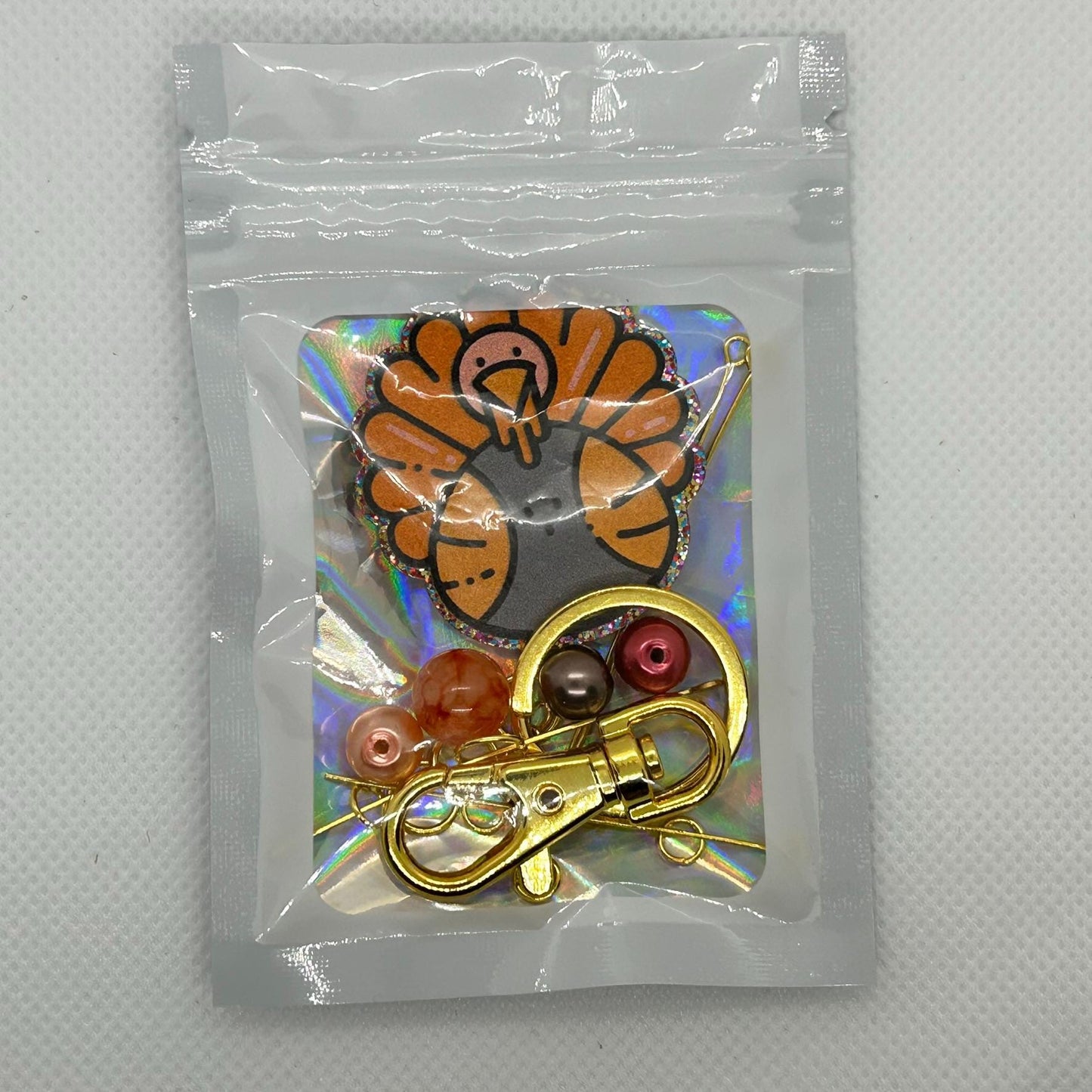 DIY Turkey Charm Kit, Thanksgiving Craft Kit, Fall DIY Project, Handmade Pendant, Autumn Charm, Thanksgiving Ornament, Unique Holiday Craft