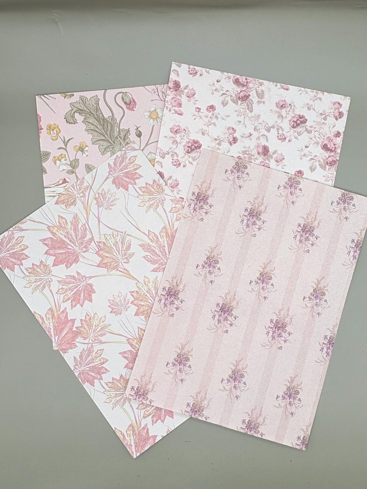 Floral Ephemera Stickers and Papers Bundle (Rouge)