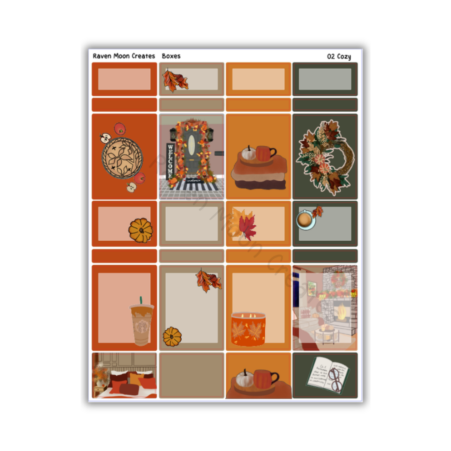 Cozy Planner Sticker Kit | Cozy Fall Stickers for Journals & Planners | Seasonal Autumn Sticker Sheets | Pumpkin Spice Vibes | hand-drawn