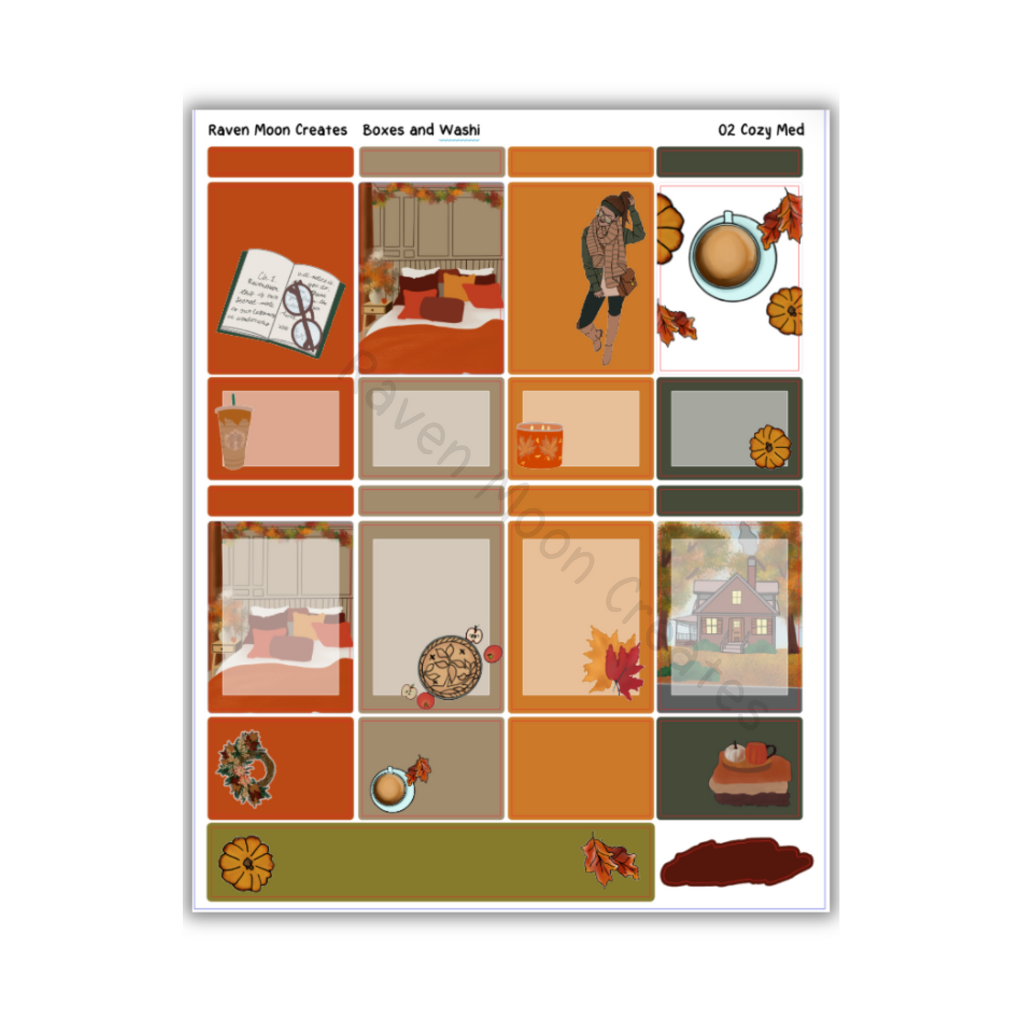 Cozy Planner Sticker Kit | Cozy Fall Stickers for Journals & Planners | Seasonal Autumn Sticker Sheets | Pumpkin Spice Vibes | hand-drawn