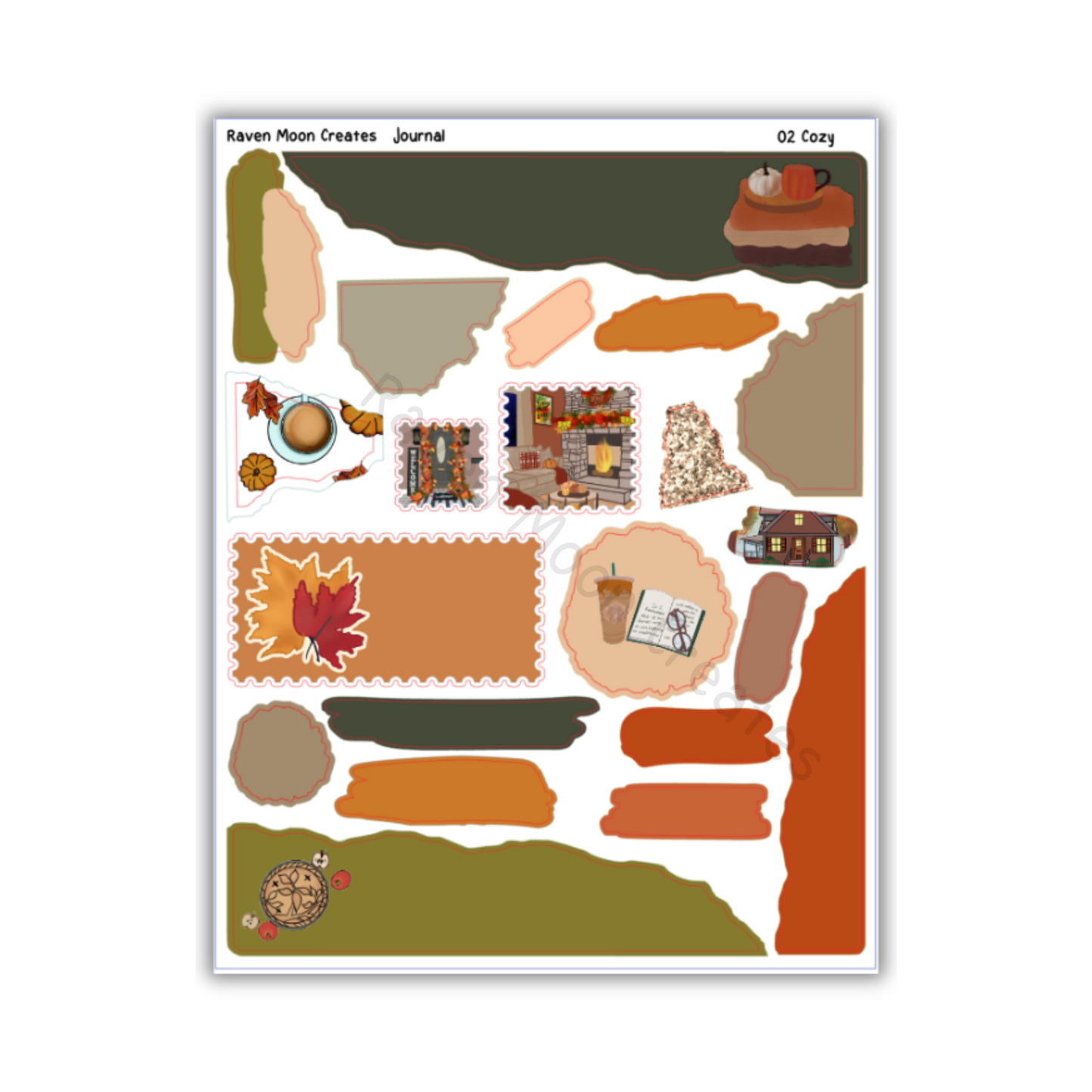 Cozy Planner Sticker Kit | Cozy Fall Stickers for Journals & Planners | Seasonal Autumn Sticker Sheets | Pumpkin Spice Vibes | hand-drawn
