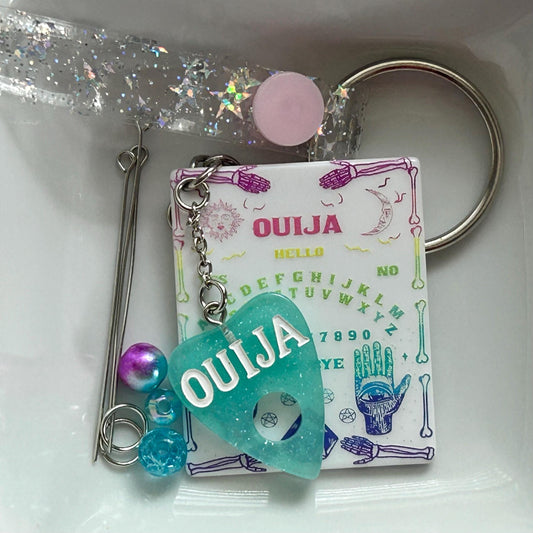 DIY Miniature Ouija Board Kit, White Ouija Craft Kit, Halloween DIY Project, Unique Spiritual Decor, Easy DIY Occult Craft, Handmade Pendant
