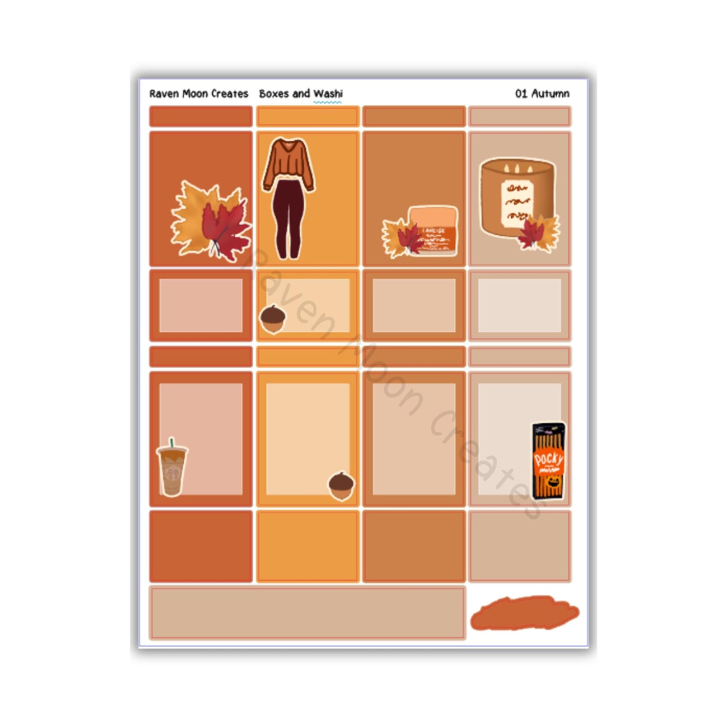 Autumn Planner Sticker Kit | Cozy Fall Stickers for Journals & Planners | Seasonal Autumn Sticker Sheets | Pumpkin Spice Vibes | hand drawn