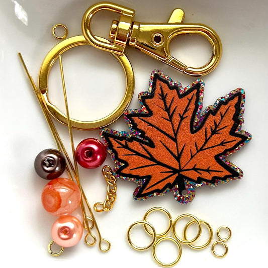 DIY Autumn Leaf Charm Kit, Fall Leaf Craft Kit, Handmade Autumn Pendant, Seasonal DIY Project, Fall Jewelry Making Kit, Autumn Leaf Ornament