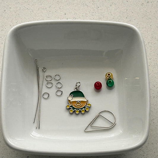 DIY Elf Charm Kit, Christmas Craft Kit, Holiday DIY Ornament, Cute Elf Pendant, Festive Christmas Craft, Easy Holiday Gift Idea