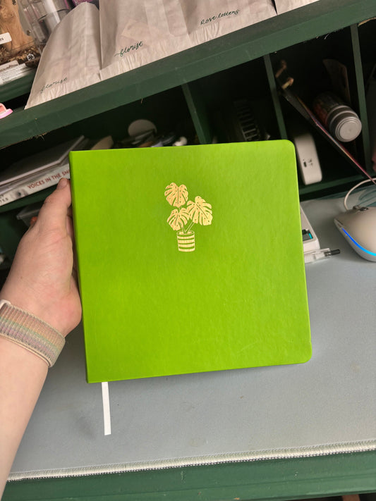 Square Journal 160gsm Dot Grid - Monstera | Botanical Dot Grid Notebook | Perfect for Journaling, Sketching & Planning