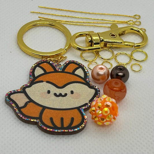 DIY Fox Charm Kit, Cute Fox Pendant, Animal Charm Craft, Handmade Fox Jewelry, Fall DIY Project, Fox Ornament Kit, Unique Animal Craft Kit