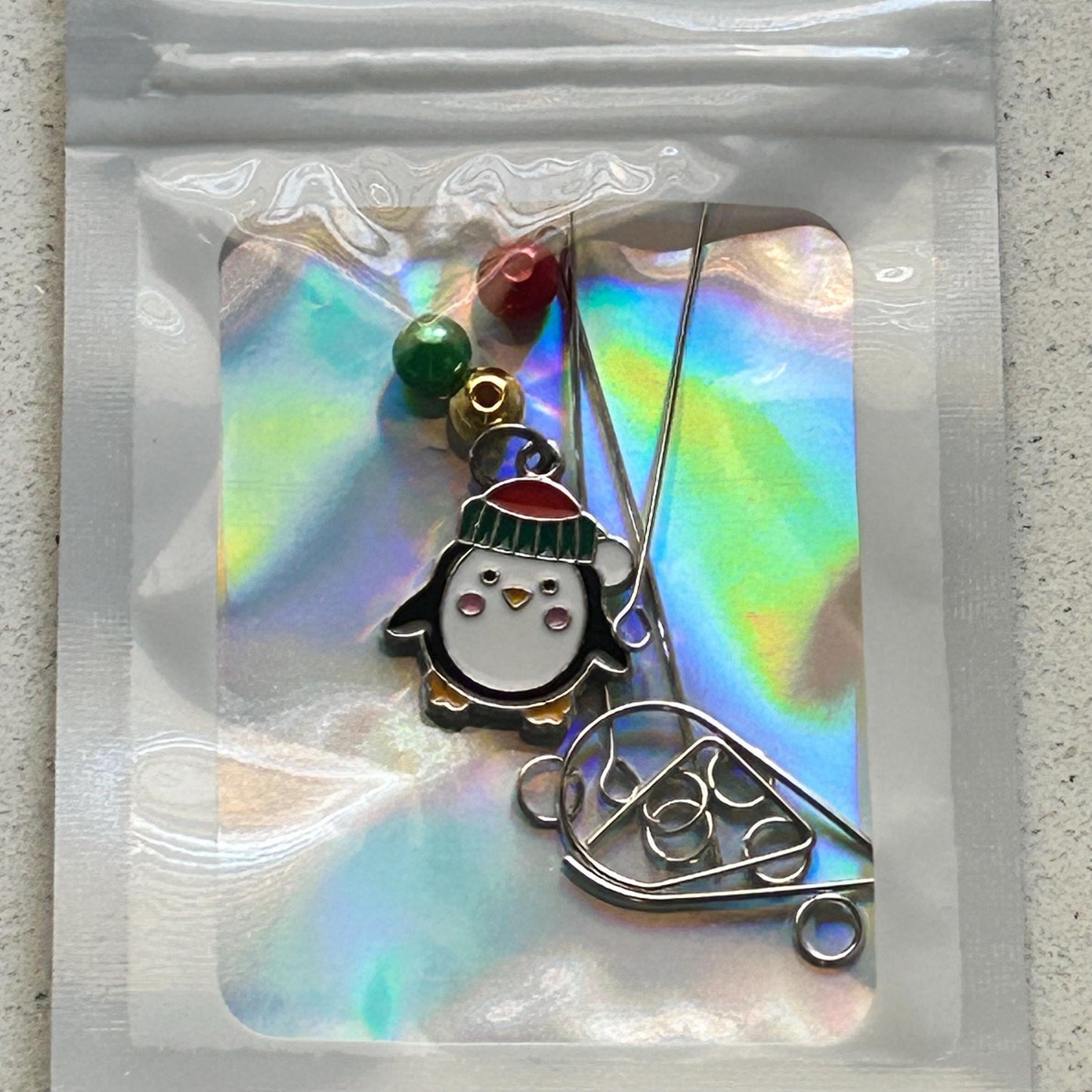 DIY Holiday Penguin Charm Kit – Winter Planner Charms, Journal Decorations, Craft Supplies for Christmas, Customizable Penguin Charms