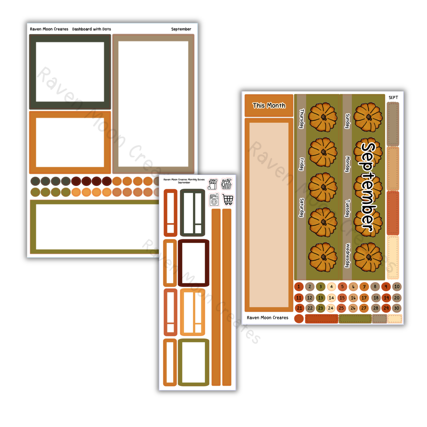 September Planner Sticker Kit | Fits Erin Condren Life Planner, Vertical Planners & Journals | Fall Monthly Layout | hand drawn