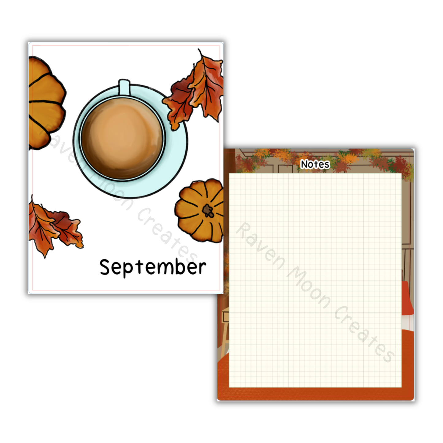 September Planner Sticker Kit | Fits Erin Condren Life Planner, Vertical Planners & Journals | Fall Monthly Layout | hand drawn