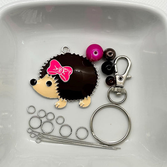 DIY Hedgehog Charm Kit, Animal Charm Craft, Fall Project, Handmade Pendant, Cute Animal Jewelry, Hedgehog Ornament, Nature-Inspired Craft