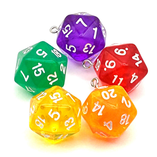 DIY D20 Dice DND inspire Charm Kit - Geeky Gift Tabletop Gaming Craft Project
