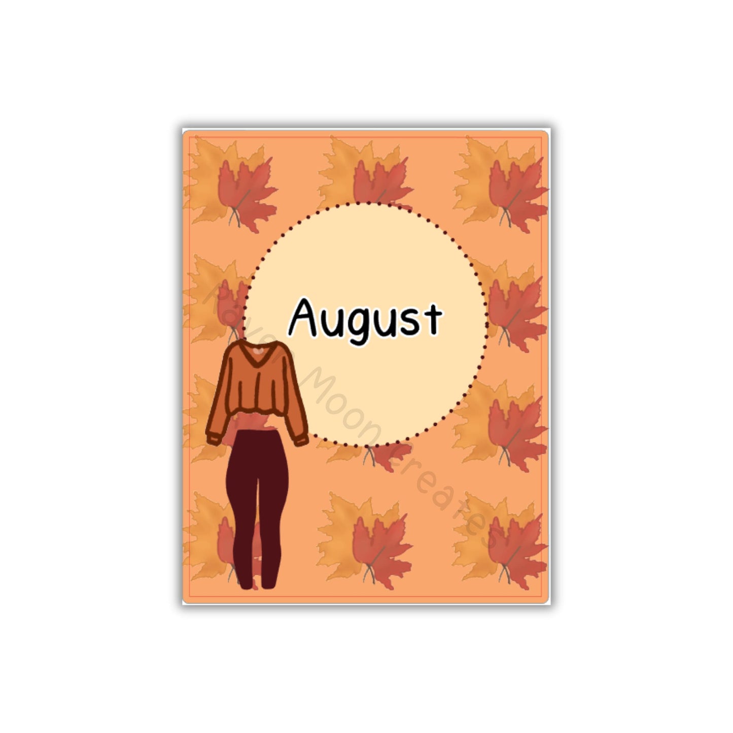 August Planner Sticker Kit | Fits Erin Condren Life Planner, Vertical Planners & Journals | Fall Monthly Layout | hand drawn
