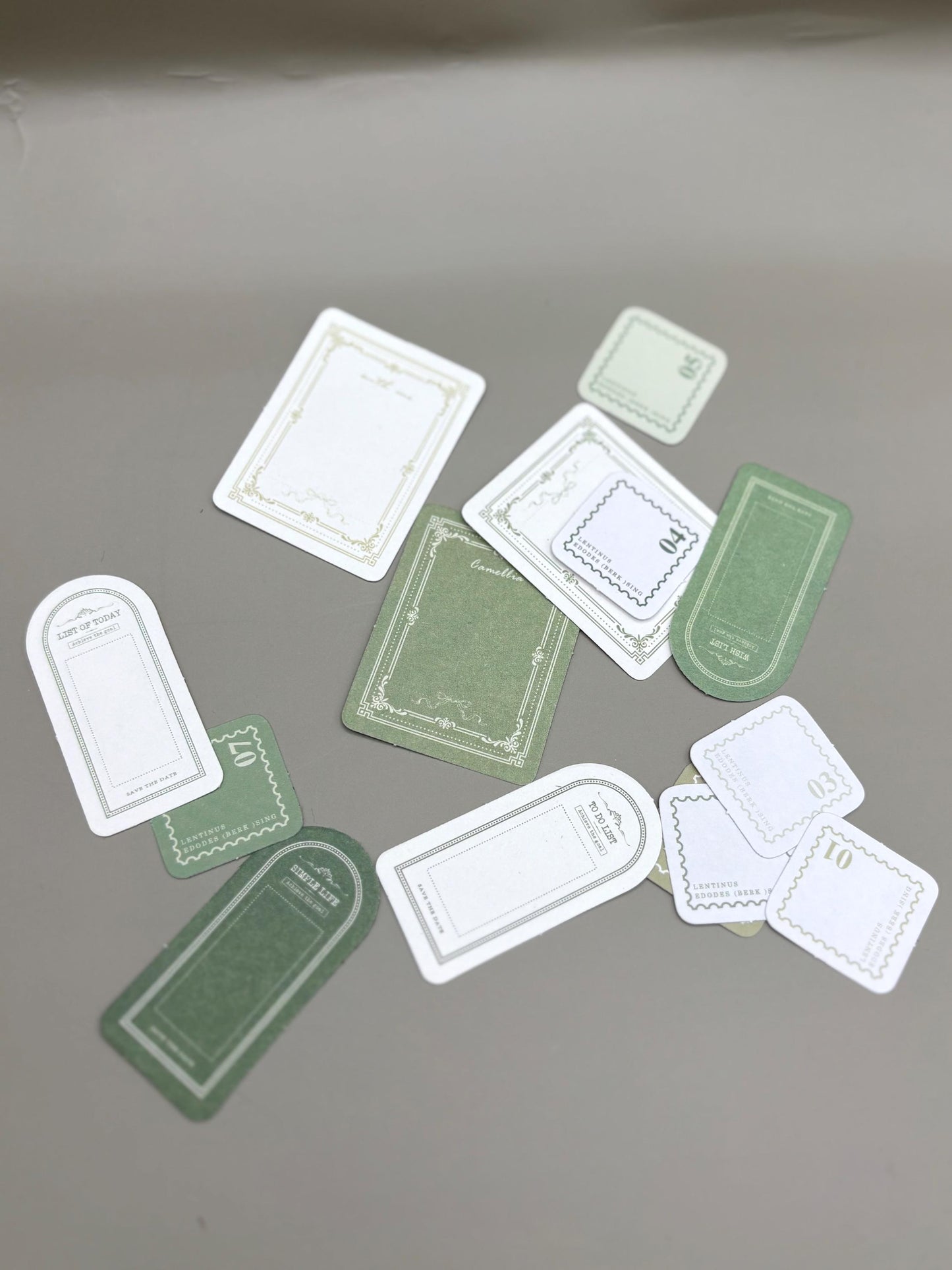 Floral Ephemera Stickers and Papers Bundle (Green)