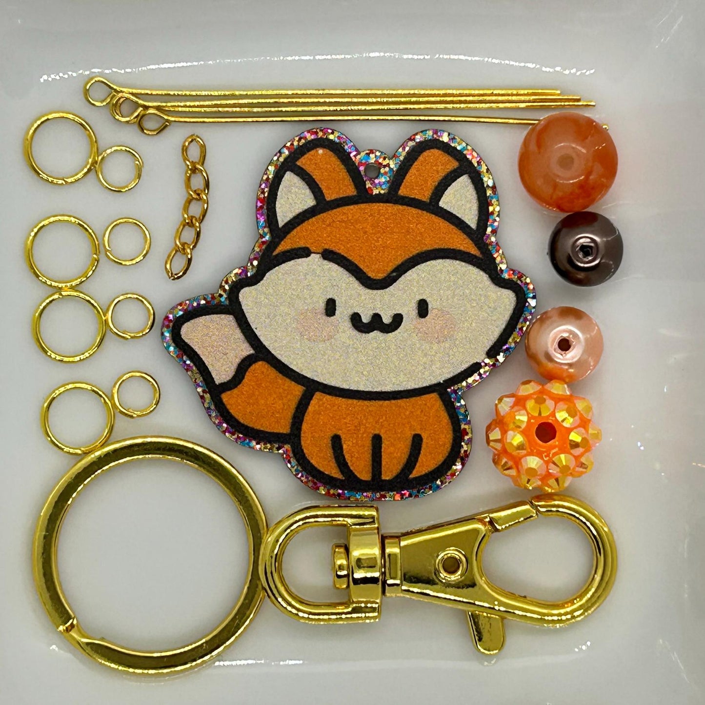 DIY Fox Charm Kit, Cute Fox Pendant, Animal Charm Craft, Handmade Fox Jewelry, Fall DIY Project, Fox Ornament Kit, Unique Animal Craft Kit