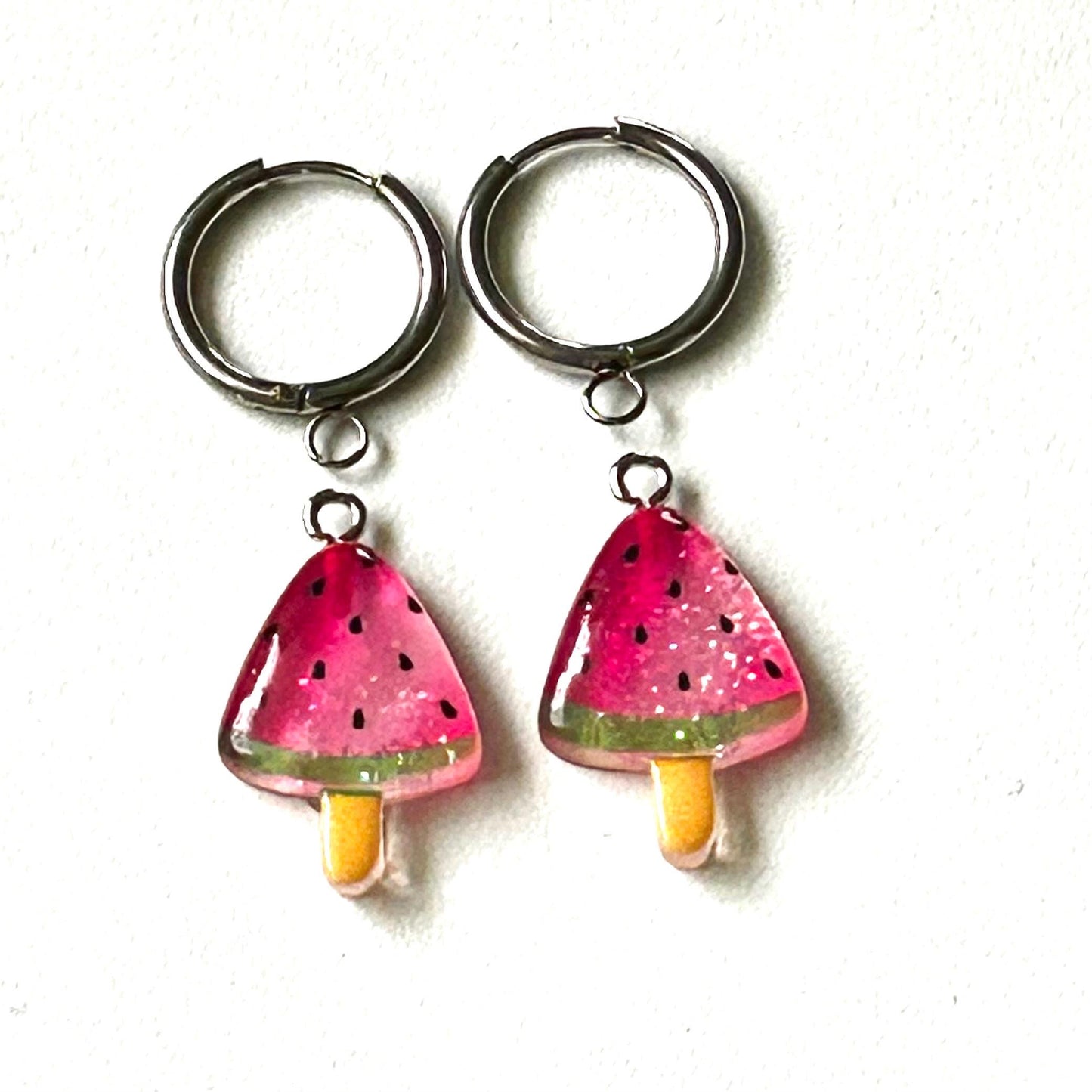 DIY Watermelon Earring Kit – Cute Pink Charm Hoop Set – Summer Jewelry Making Kit – Kawaii Craft Gift for Her or Teens