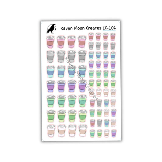 Paper Coffee Cup Icon Sticker (Hand Drawn) – Cute Planner & Journal Stickers for Creative Organization | IC-106