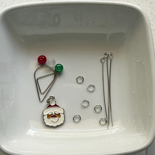 DIY Santa Charm Kit, Holiday Craft Kit, Fun Christmas Ornament DIY, Easy DIY Holiday Project, Handmade Santa Pendant, Christmas Gift Idea