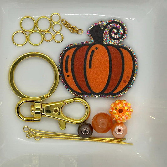 DIY Pumpkin Charm Kit, Fall Pumpkin Pendant, Halloween Craft Kit, Autumn Project, Handmade Ornament, Seasonal Charm Kit, Fall Jewelry Craft