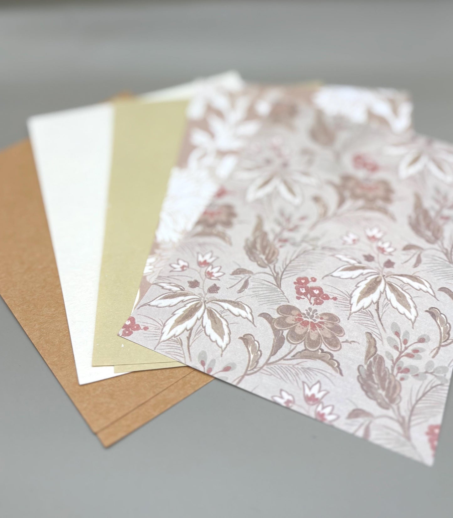 Floral Ephemera Stickers and Papers Bundle (Brown)