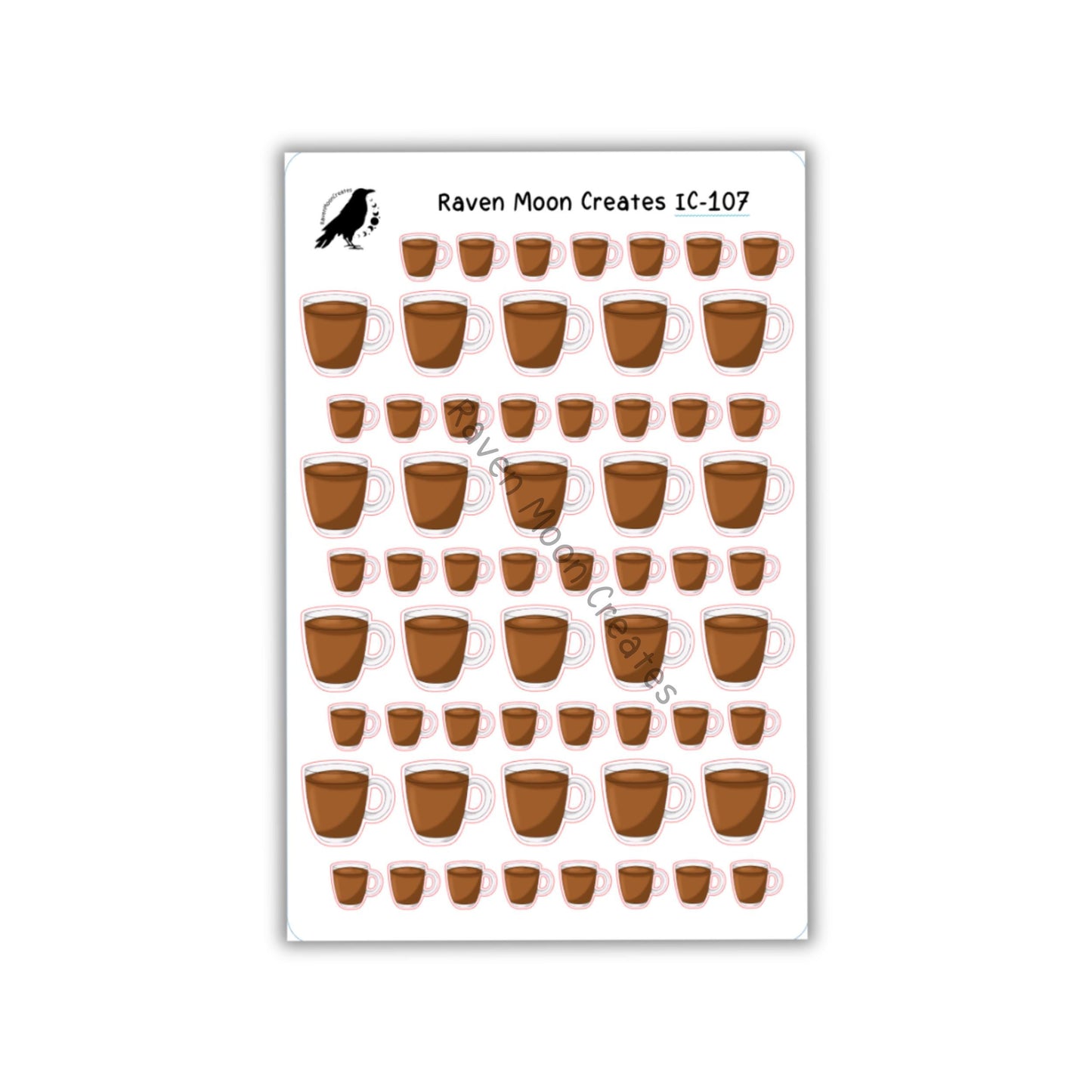 Glass Coffee Cup Icon Sticker – Cute Planner & Journal Stickers for Creative Organization | IC-107