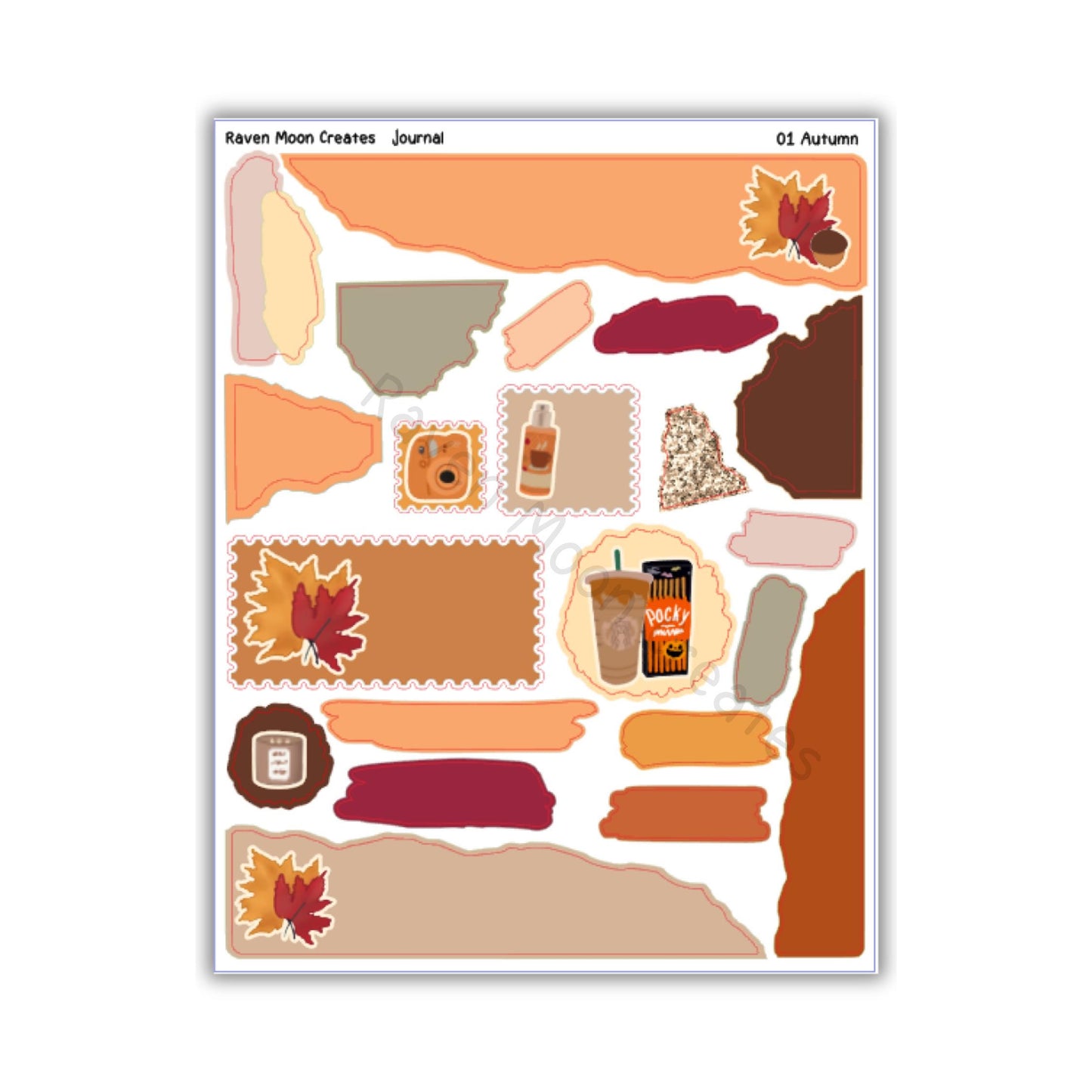 Autumn Planner Sticker Kit | Cozy Fall Stickers for Journals & Planners | Seasonal Autumn Sticker Sheets | Pumpkin Spice Vibes | hand drawn