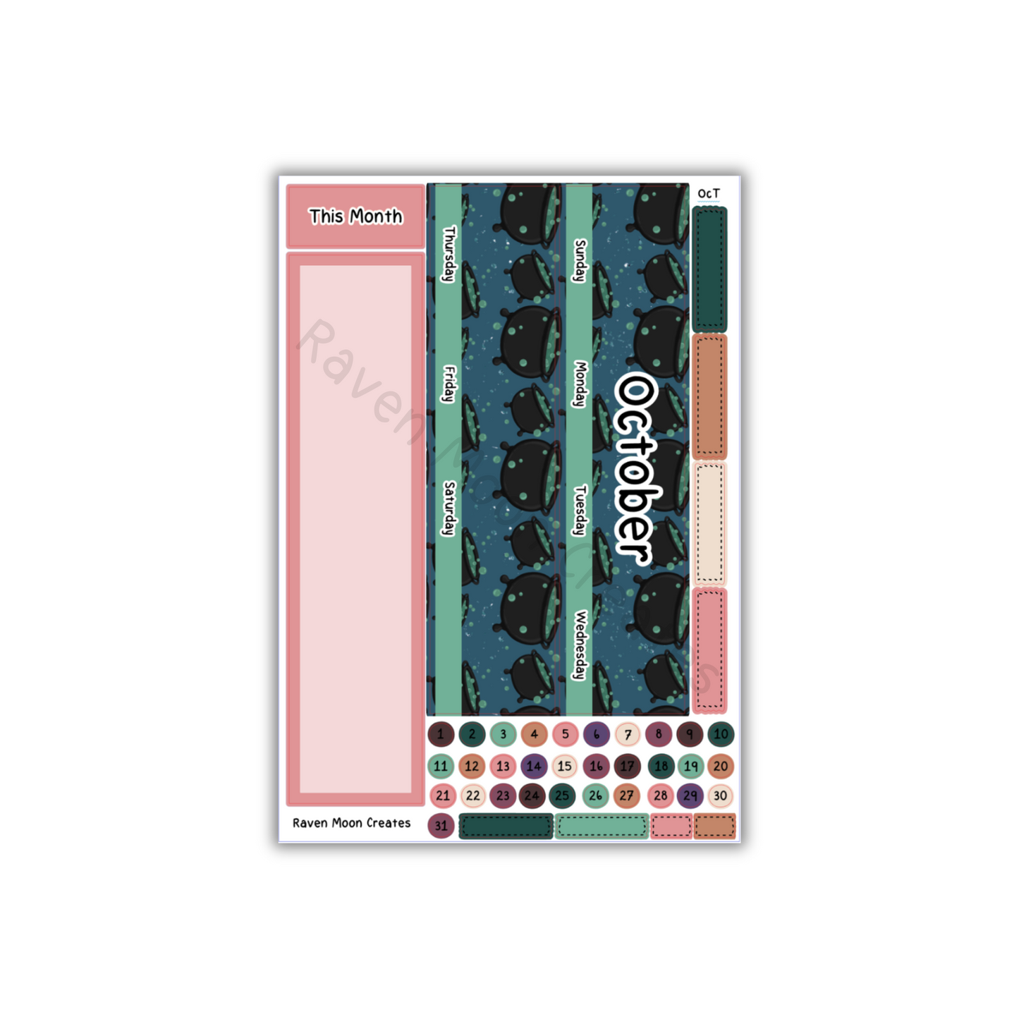 October Planner Sticker Kit | Fits Erin Condren Life Planner, Vertical Planners & Journals | Fall Monthly Layout