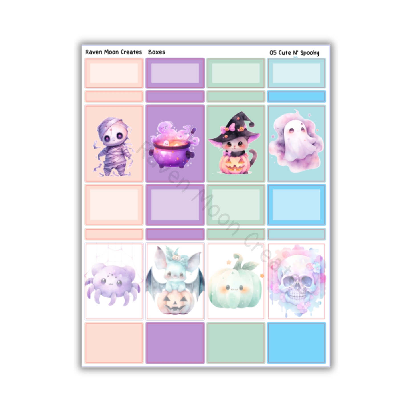 Cute N' Spooky Planner Sticker Kit | Halloween and Fall Stickers for Journals & Planners | Seasonal Autumn Sticker Sheets | Witchy Vibes